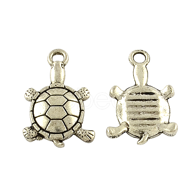 Tibetan Style Alloy Tortoise Pendants TIBEP-Q043-210-RS-1