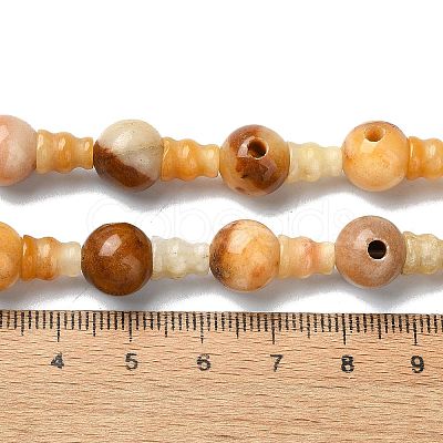 Natural Topaz Jade 3-Hole Guru Bead Strands G-K149-49-1