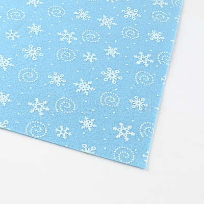 Snowflake & Helix Pattern Printed Non Woven Fabric Embroidery Needle Felt for DIY Crafts DIY-R056-03-1