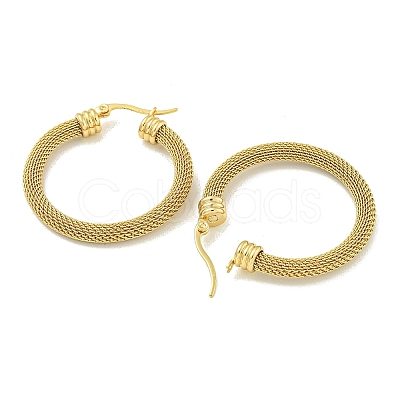 PVD Vacuum Plating 304 Stainless Steel Hoop Earrings for Women EJEW-G401-05B-G-1