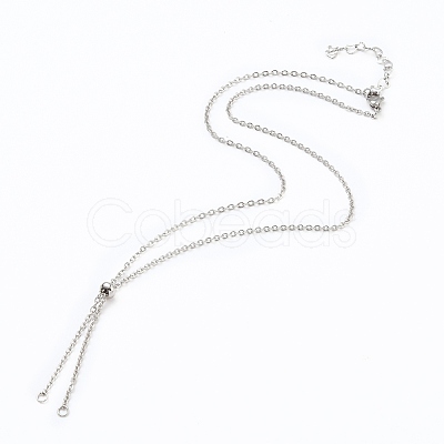 Tarnish Resistant 304 Stainless Steel Cable Chain Necklace Making AJEW-JB00778-01-1