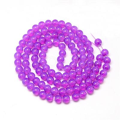 Baking Painted Glass Beads Strands DGLA-Q023-6mm-DB27-1