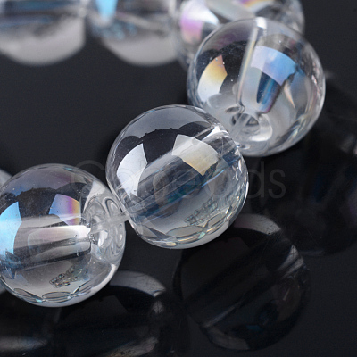 Electroplate Glass Beads Strands X-EGLA-Q062-10mm-A09-1