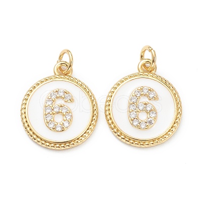 Brass Micro Pave Clear Cubic Zirconia Charms ZIRC-I052-16G-06-1