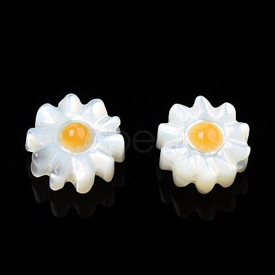 Natural White Shell Enamel Beads SSHEL-N034-124B-01-1