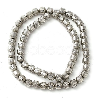 Electroplated Natural Lava Rock Beads Strands G-L606-B02-01A-1