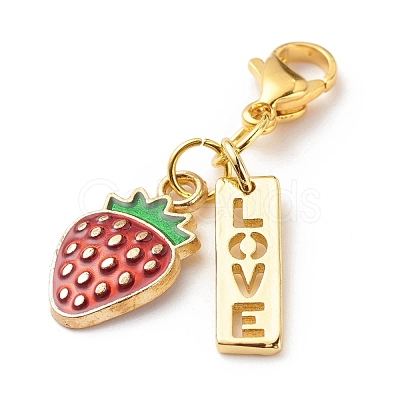 Alloy Enamel Fruit Pendant Decorations HJEW-JM00713-02-1