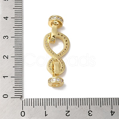 Rack Plating Brass Micro Pave Clear Cubic Zirconia Fold Over Clasps KK-A222-06G-1