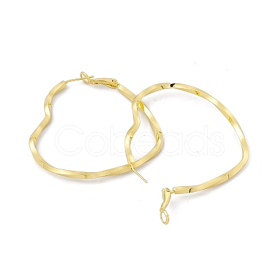 Rack Plating Brass Heart Hoop Earrings for Women EJEW-I277-07G-1