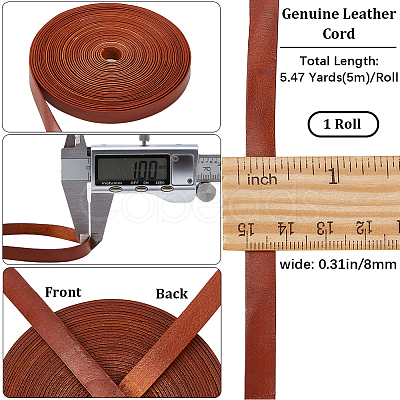 Gorgecraft 5M Flat Cowhide Leather Cord WL-GF0001-22B-03-1