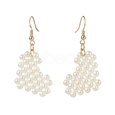 Heart Pearl Beads Dangle Earrings EJEW-JE04562-1