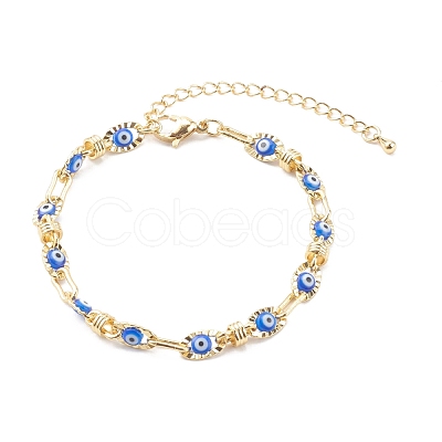 Golden Plated Brass Link Chains Bracelets BJEW-JB06060-1