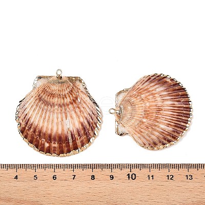 Natural Scallop Shell Pendants SSHEL-N038-17-1