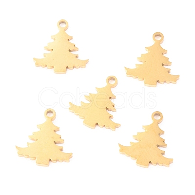 Christmas 304 Stainless Steel Charms STAS-O142-18G-1