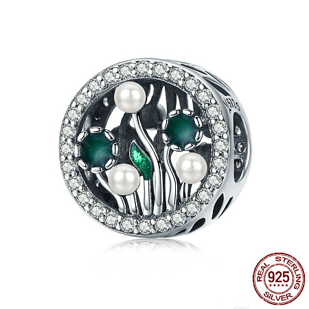 925 Thai Sterling Silver European Beads STER-FF0010-11AS-1