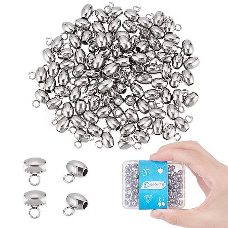 DICOSMETIC 100Pcs 304 Stainless Steel Tube Bails STAS-DC0010-79-1