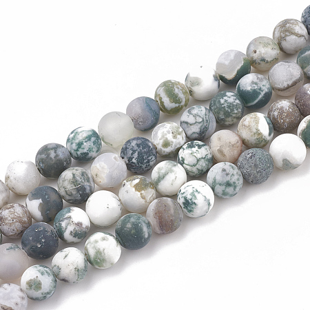 Natural Tree Agate Beads Strands G-T106-040-1