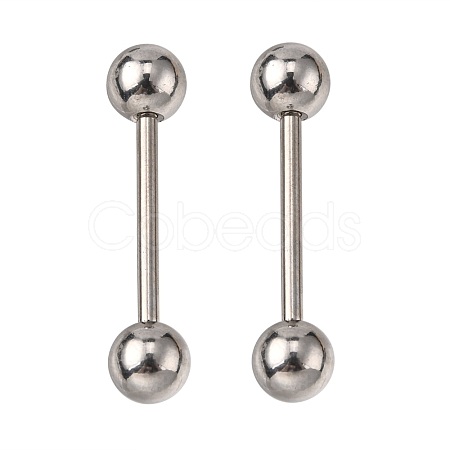 304 Stainless Steel Straight Barbell Tongue Rings STAS-R115-29A-P-1