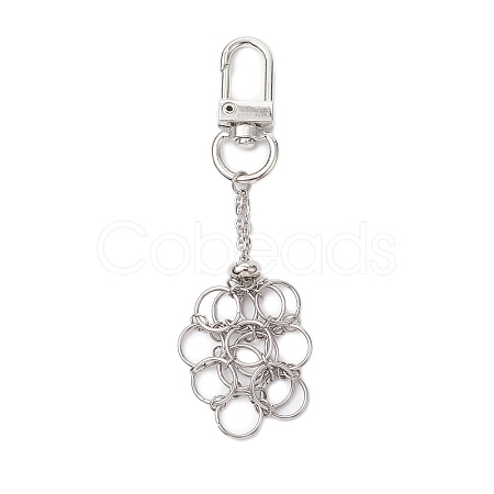 304 Stainless Steel Macrame Chain Pouch Empty Stone Holder Pendant Decoration HJEW-JM02081-1