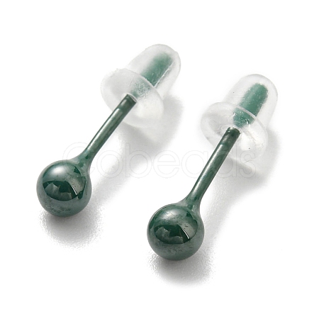 Hypoallergenic Bioceramics Zirconia Ceramic Round Ball Stud Earrings EJEW-Q768-18C-1
