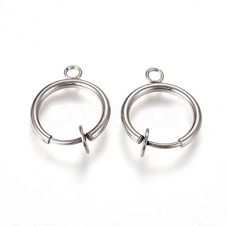 304 Stainless Steel Clip-on Earring Findings X-STAS-L238-025P-1