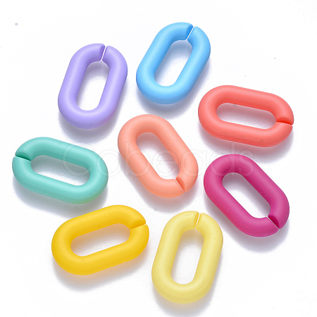 Opaque Spray Painted Acrylic Linking Rings OACR-S036-006A-I-1