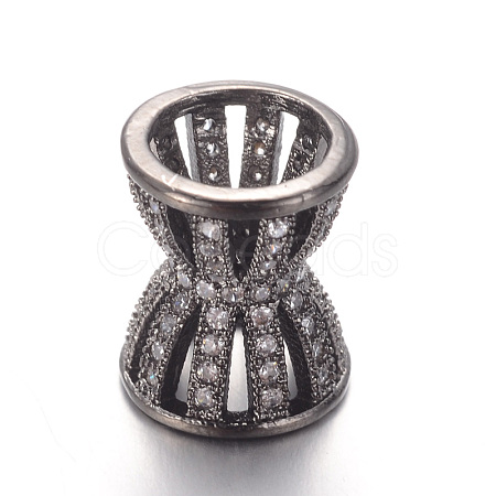 Brass Micro Pave Cubic Zirconia Flower Bead Caps ZIRC-E017-43B-1