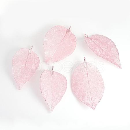 Electroplated Natural Leaf Big Pendants IFIN-Q119-02I-1