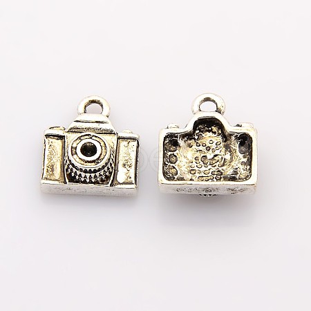 Lead Free & Nickel Free Antique Silver Alloy Camera Pendants X-PALLOY-AD-44441-AS-1