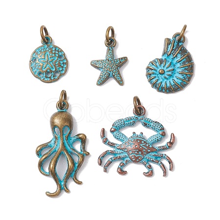 5Pcs Tibetan Style Alloy Pendants PALLOY-JF02848-1