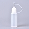 Polyethylene(PE) Needle Applicator Tip Bottles, Translucent Empty Glue Bottle, with Steel Pins, White, 8.5x2.3cm, Capacity: 15ml(0.5 fl. oz)