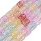 Transparent Crackle Glass Beads Strands, Column, Colorful, 11x8mm, Hole: 1.2mm, about 36pcs/strand, 15.35''(39cm)