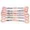 6Skeins Polyester Metallic Embroidery Threads, Light Salmon, 0.8mm, about 8.75 Yards(8m)/Skein