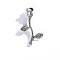 Alloy Enamel Pendants, Antique Silver, Flower, 39x24mm