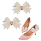 SUPERFINDINGS 2Pcs Bowknot Shoe Decoration, with Glass Rhinestone & Alloy Clip, PeachPuff, 69x111x9.5mm