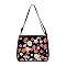 Flower Printed Polyester Shoulder Bags, for Women Bags, Rectangle, Colorful, 28.5x24x7.5cm