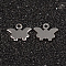 Tarnish Resistant Butterfly 304 Stainless Steel Charms, Stainless Steel Color, 8x9x1mm, Hole: 1mm