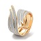 Sparkle Wings Wrap Alloy Cuff Bangles, Chunky Hinged Bangles for Women, Golden, Inner Diameter: 2-3/8x2-1/8 inch(6.05x5.5cm)