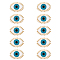 HOBBIESAY 10Pcs Evil Eye Enamel Pins, Light Gold Alloy Brooch for Backpack Clothing, White, 17x24.5x10mm, Pin: 1mm