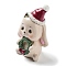 Christmas Animals Resin Sculpture Ornament, for Home Desktop Decorations, Rabbit, 36x30x56mm