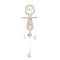 Skull Cotton Macrame Woven Wall Hanging, with Plastic Non-Trace Wall Hooks, for Nursery and Home Decoration, White, 1050x300mm