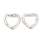 Alloy Bead Frames, Heart, Platinum, 19x20x5mm, Hole: 2mm