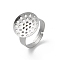 Non-Tarnish 304 Stainless Steel Sieve Ring Settings, Round, Stainless Steel Color, Inner Diameter: 18mm, Tray: 16mm