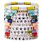 10Pcs 10 Style Encourage Word Polymer Clay Heishi Surfer Stretch Bracelets Set with Heart, Lucky Preppy Bracelets with Heart for Women, Mixed Color, Inner Diameter: 2-1/8 inch(5.5cm)