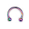 303 Stainless Steel Circular/Horseshoe Barbell Nose RingS, Nose Piercing Jewelry for Women, Rainbow Color, Inner Diameter: 12mm, Pin: 1.2mm, 17 Gauge