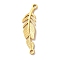 Ion Plating(IP) 304 Stainless Steel Connector Charms, Leaf, Real 18K Gold Plated, 35x19x1.5mm, Hole: 1.9mm