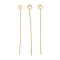 Brass Eye Pins, for Jewelry Making, Real 18K Gold Plated, 34~35x0.7mm, Hole: 2mm