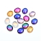 Transparent K9 Glass Cabochons, Flat Back, Oval, Mixed Color, 12x10x3.5mm