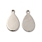 Non-Tarnish 201 Stainless Steel Pendants, Teardrop Charm, Stainless Steel Color, 14x8x0.5mm, Hole: 1.2mm