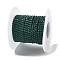 Iron Rhinestone Glass Cup Chain, with Spool, Emerald, 2x2~2.5x2mm, about 16.40 Feet(5m)/Roll